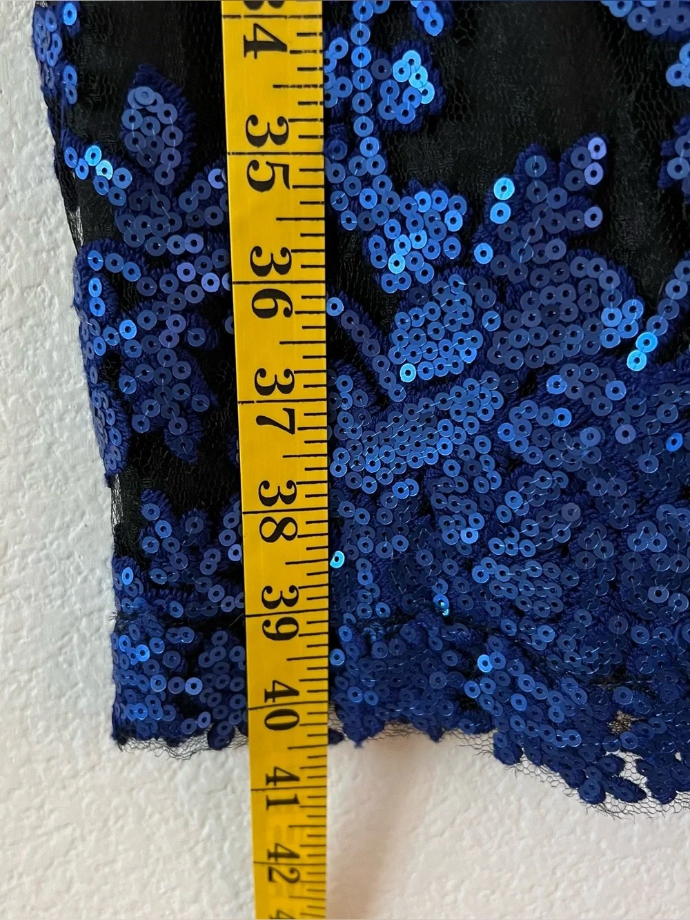 Tadashi Shoji Floral Lace Sheath Dress Blue Black Size 8 Wedding Guest Cocktail